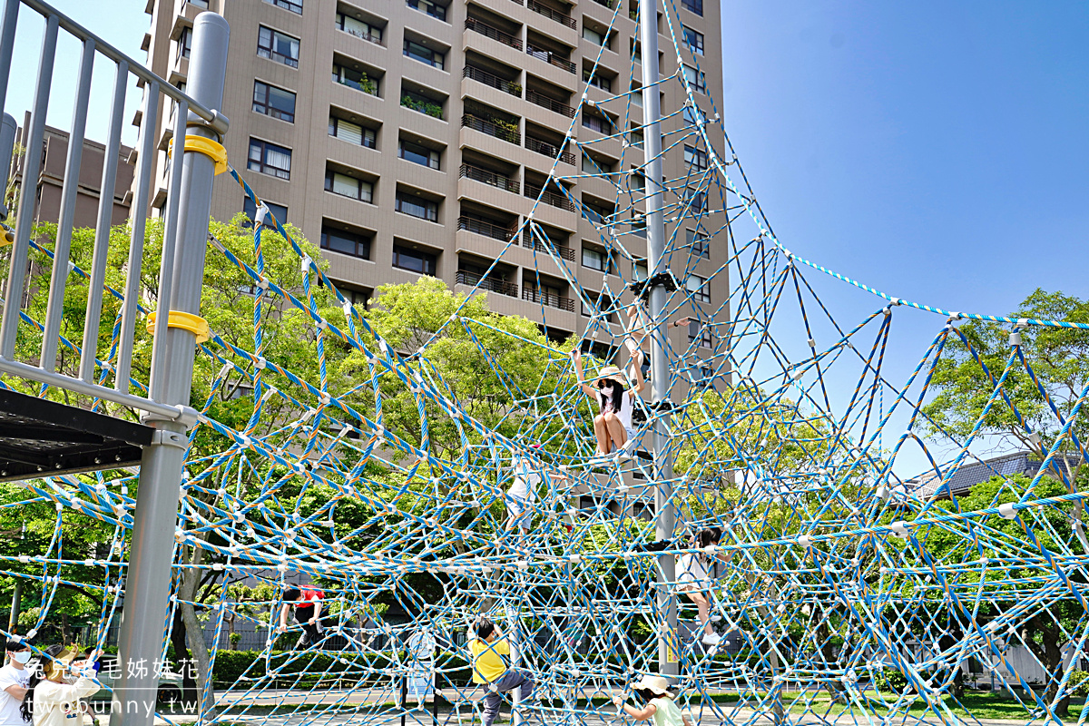 新竹特色公園》竹北繩索公園 2.0~來挑戰 8.7 米全台最高單體式攀爬網和水管溜滑梯 @兔兒毛毛姊妹花