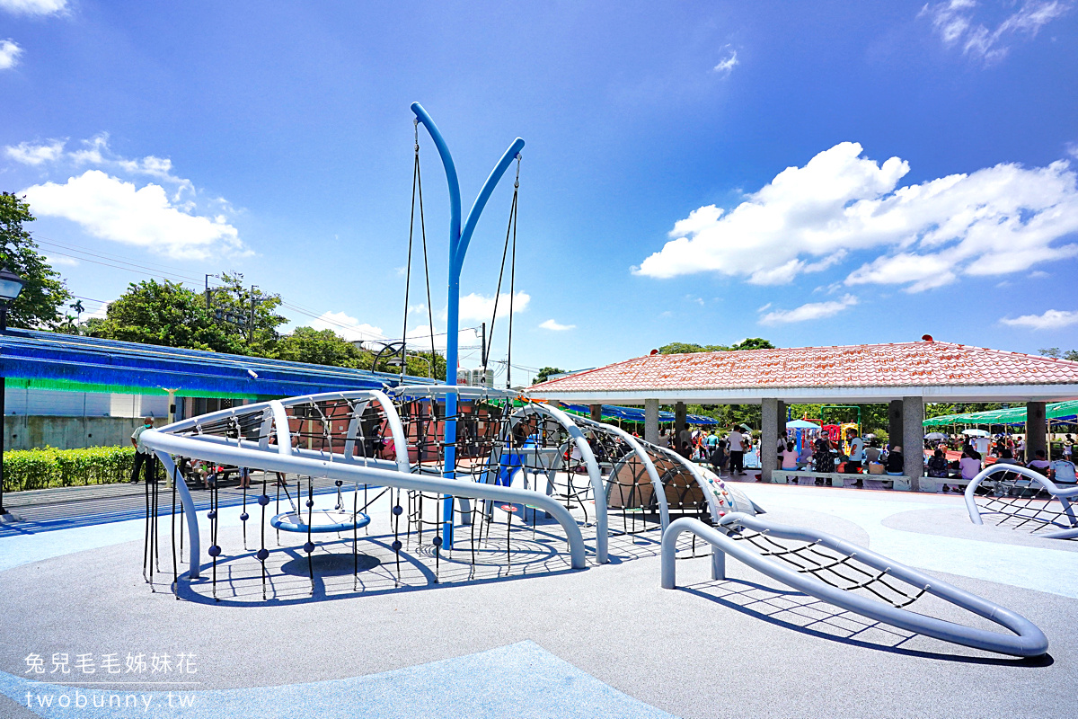 竹崎親水公園｜嘉義免費戲水區、特色遊戲場、天空走廊、溪谷吊橋一次玩 @兔兒毛毛姊妹花