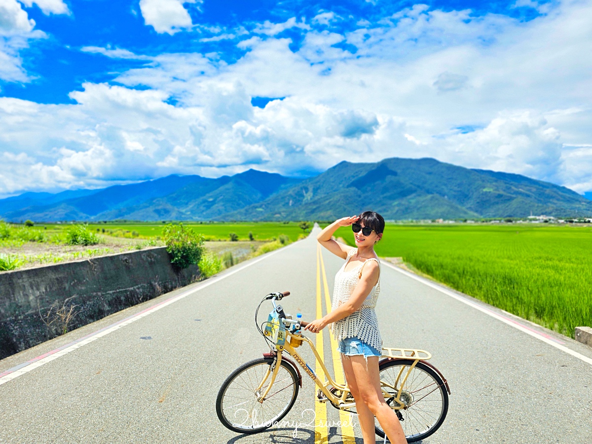 台東景點》池上伯朗大道自行車漫遊～必拍稻田畫框、金城武樹、天堂路鞦韆全收錄 @兔兒毛毛姊妹花