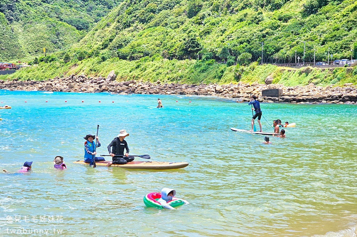 大武崙白沙灘｜澳底海灘～基隆玩水景點外木山免費海水浴場，海灘乾淨漂亮、可租帳篷 @兔兒毛毛姊妹花