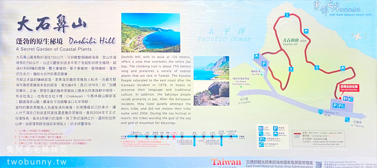 花蓮豐濱景點【大石鼻山步道】絕美山陵線觀海木棧道，10分鐘輕鬆攻頂看無敵海景 @兔兒毛毛姊妹花