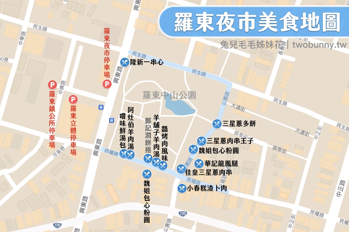 宜蘭羅東夜市必吃美食TOP10~熱門排隊店家、必吃在地小吃都標在地圖裡囉 @兔兒毛毛姊妹花