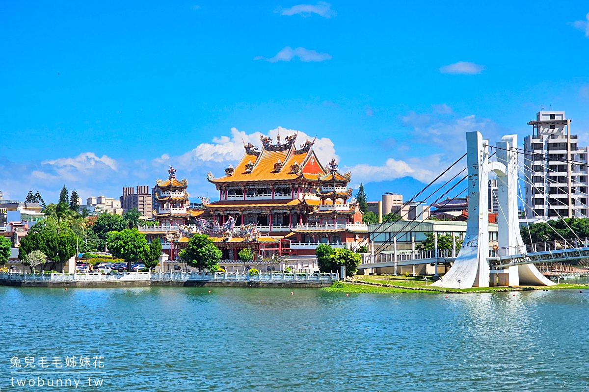 龍潭大池｜桃園免費景點走吊橋、踩天鵝船，還有兒童遊戲場、兒童戲水區可以遛小孩 @兔兒毛毛姊妹花