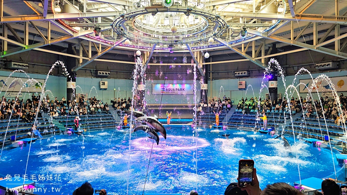 東京景點「Maxell Aqua Park 品川」品川水族館～暢遊海底隧道、欣賞最華麗的聲光海豚秀 @兔兒毛毛姊妹花