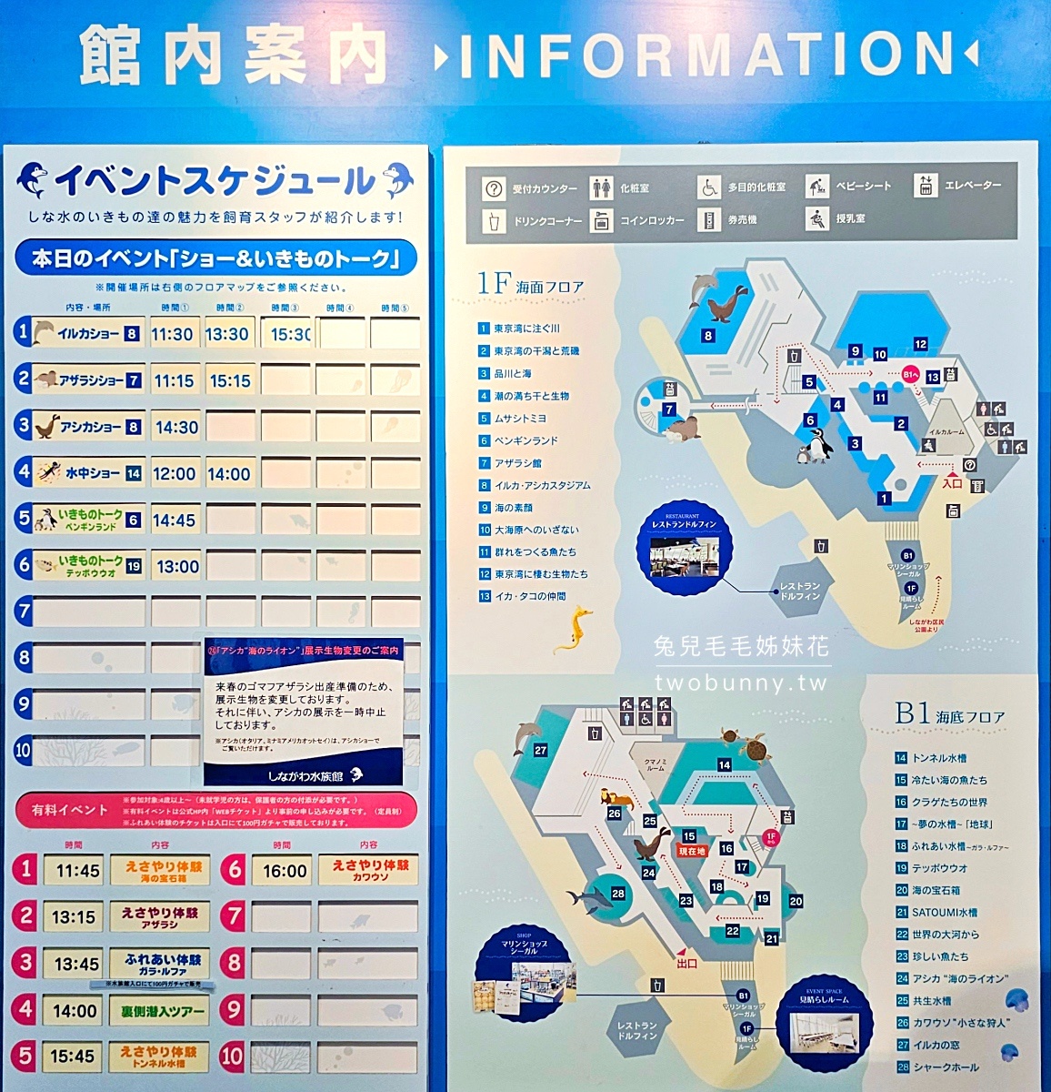 品川水族館しながわ水族館｜海豚秀、海獅秀，海底隧道有海龜從頭頂游過｜東京景點 @兔兒毛毛姊妹花