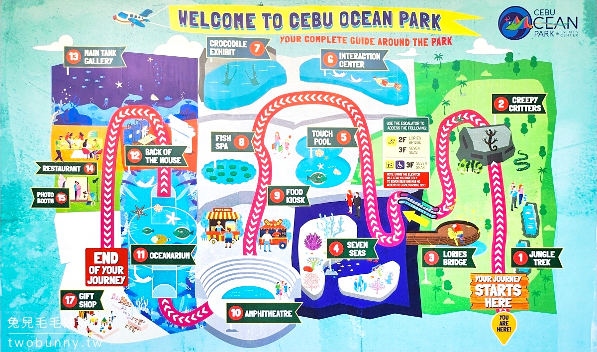 宿霧景點【宿霧海洋公園 Cebu Ocean Park】不只有夢幻海底隧道，還有鳥兒互動體驗 @兔兒毛毛姊妹花