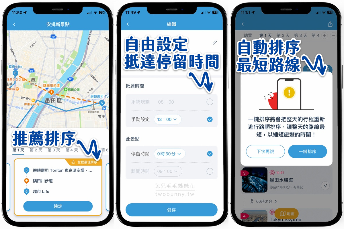 旅遊APP【去趣】最聰明最貼心的免費旅遊行程規劃APP，東京六天五夜行程分享｜含去趣、LINE旅遊、Funliday三款旅遊APP比較 @兔兒毛毛姊妹花