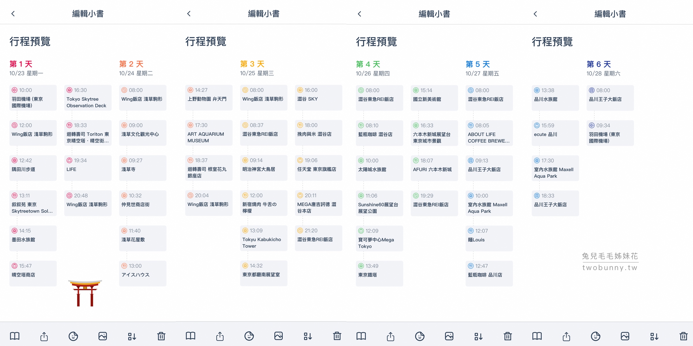 旅遊APP【去趣】最聰明最貼心的免費旅遊行程規劃APP，東京六天五夜行程分享｜含去趣、LINE旅遊、Funliday三款旅遊APP比較 @兔兒毛毛姊妹花