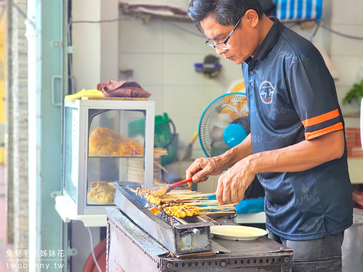 沙巴美食【悅昌茶室】加雅街排隊排翻的現烤沙嗲，一串一元又香又嫩好吃爆表 @兔兒毛毛姊妹花