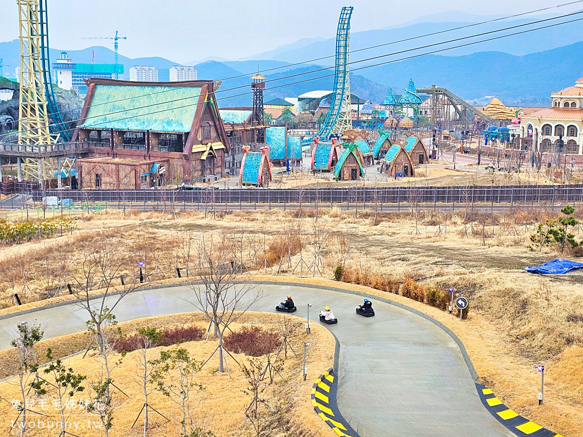 釜山斜坡滑車 Skyline Luge Busan｜大人小孩都能駕駛無動力卡丁車飆速甩尾 @兔兒毛毛姊妹花