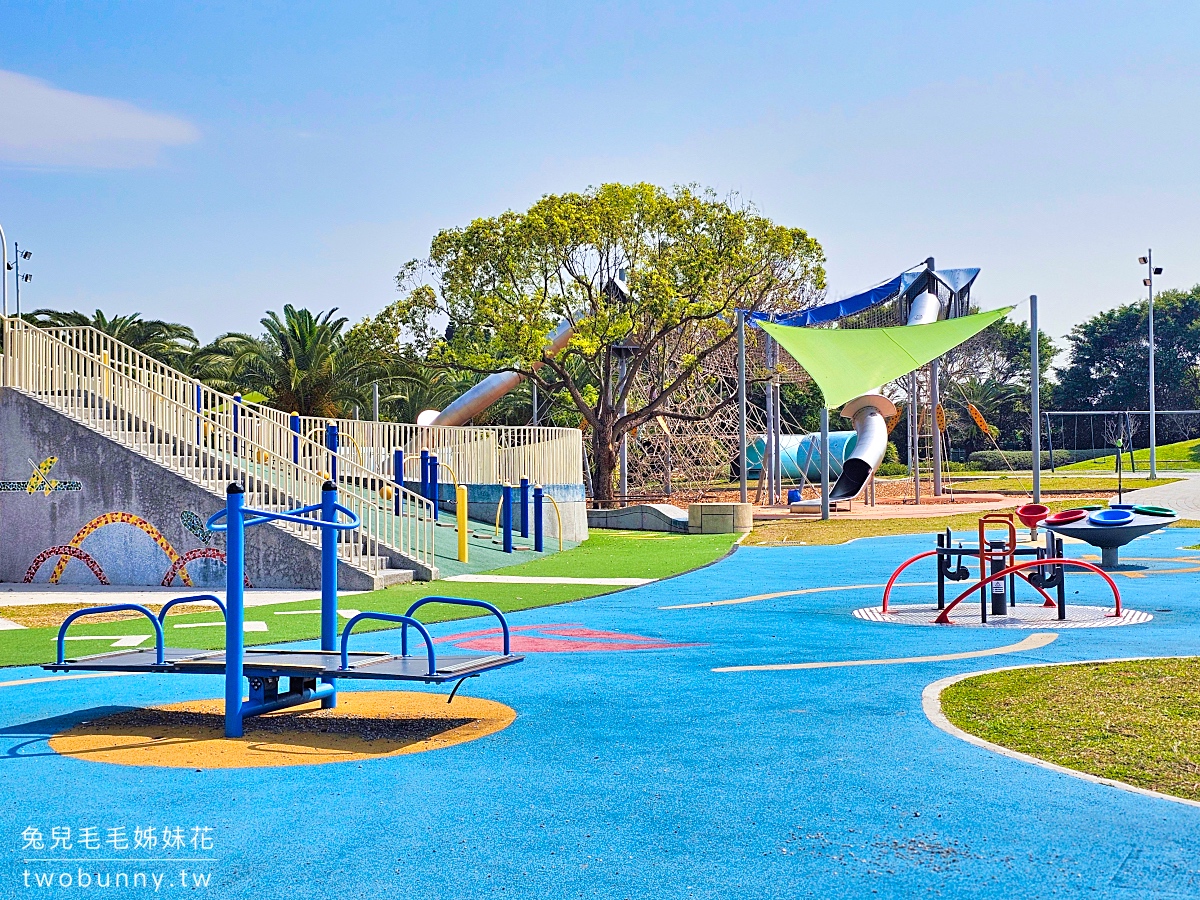 新生公園地球旅行遊戲場｜台北特色公園高難度攀爬雙塔溜滑梯，玩設施還能看飛機 @兔兒毛毛姊妹花