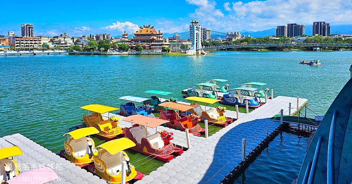 龍潭大池｜桃園免費景點走吊橋、踩天鵝船，還有兒童遊戲場、兒童戲水區可以遛小孩 @兔兒毛毛姊妹花