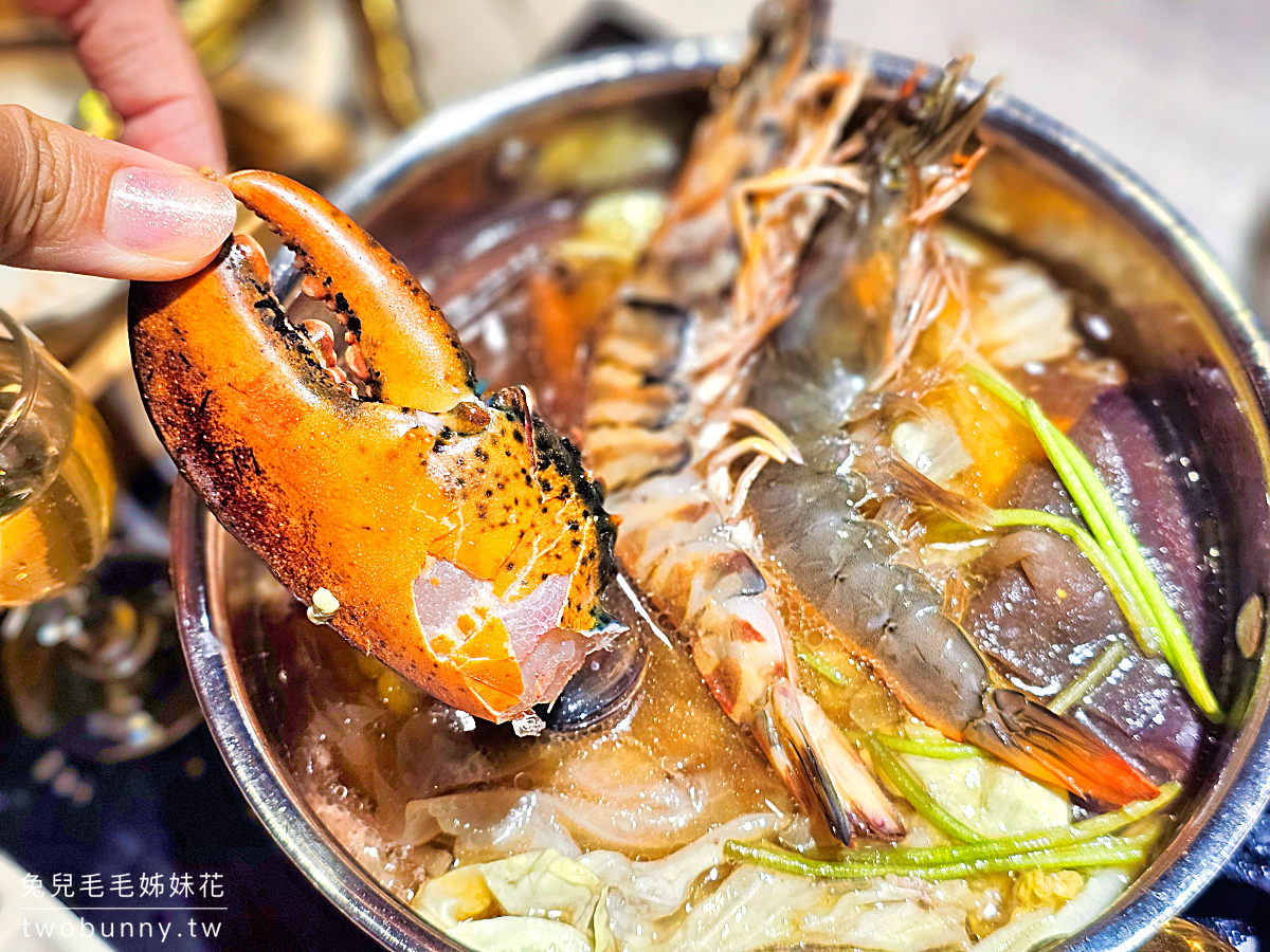 大明星頂流涮涮鍋｜桃園南崁火鍋～A5和牛 龍蝦海鮮超頂食材，有包廂、剝蝦服務 @兔兒毛毛姊妹花