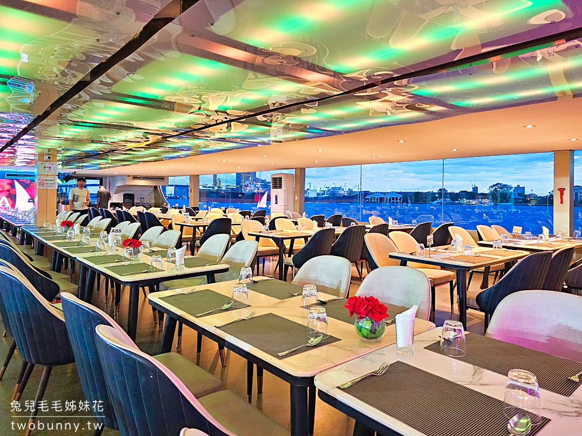 Viva Alangka Cruise｜泰國曼谷昭波耶河遊船晚餐 buffet 看夜景 LIVE表演，這裡上船免排隊 @兔兒毛毛姊妹花