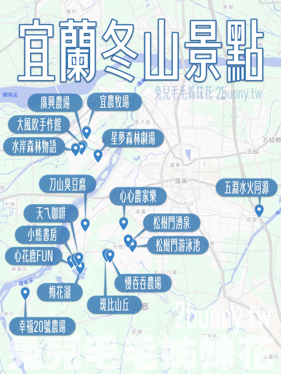 【宜蘭冬山景點】17個必玩冬山景點推薦～玩水、DIY、餵動物、溜滑梯～一日遊這樣玩 @兔兒毛毛姊妹花