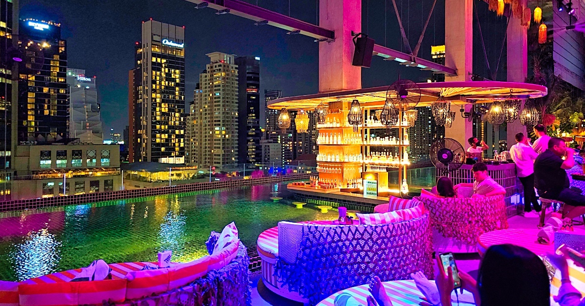 TRIBE Sky Beach Club｜曼谷高空池畔酒吧，Phrom Phong 站 EmSphere 商場時尚的餐酒館 @兔兒毛毛姊妹花