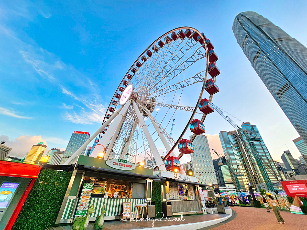 港島景點「香港摩天輪」60公尺高空欣賞維多利亞港景緻，門票20港幣銅板價超便宜 @兔兒毛毛姊妹花