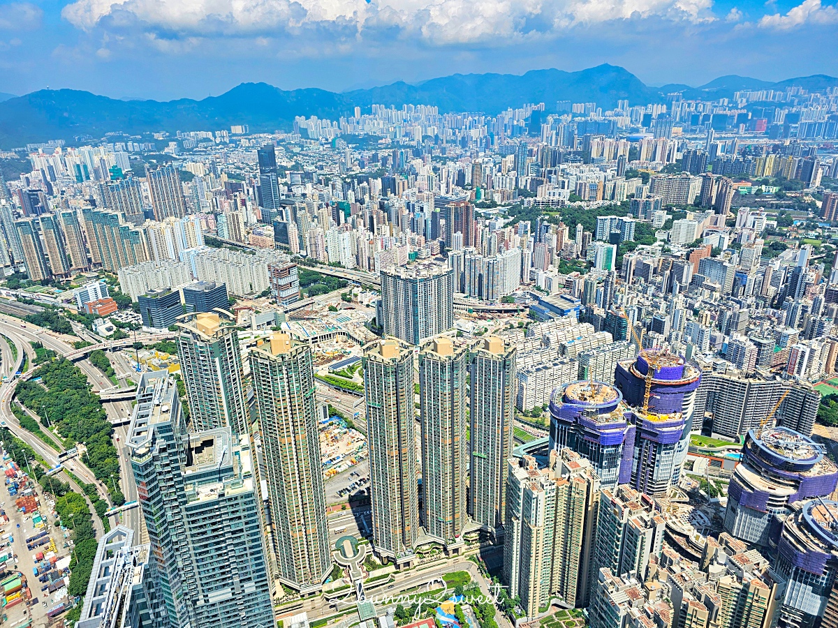 香港景點「天際100香港觀景台」最高地標建築 SKY100 百萬夜景，Café 100 貴婦下午茶 @兔兒毛毛姊妹花