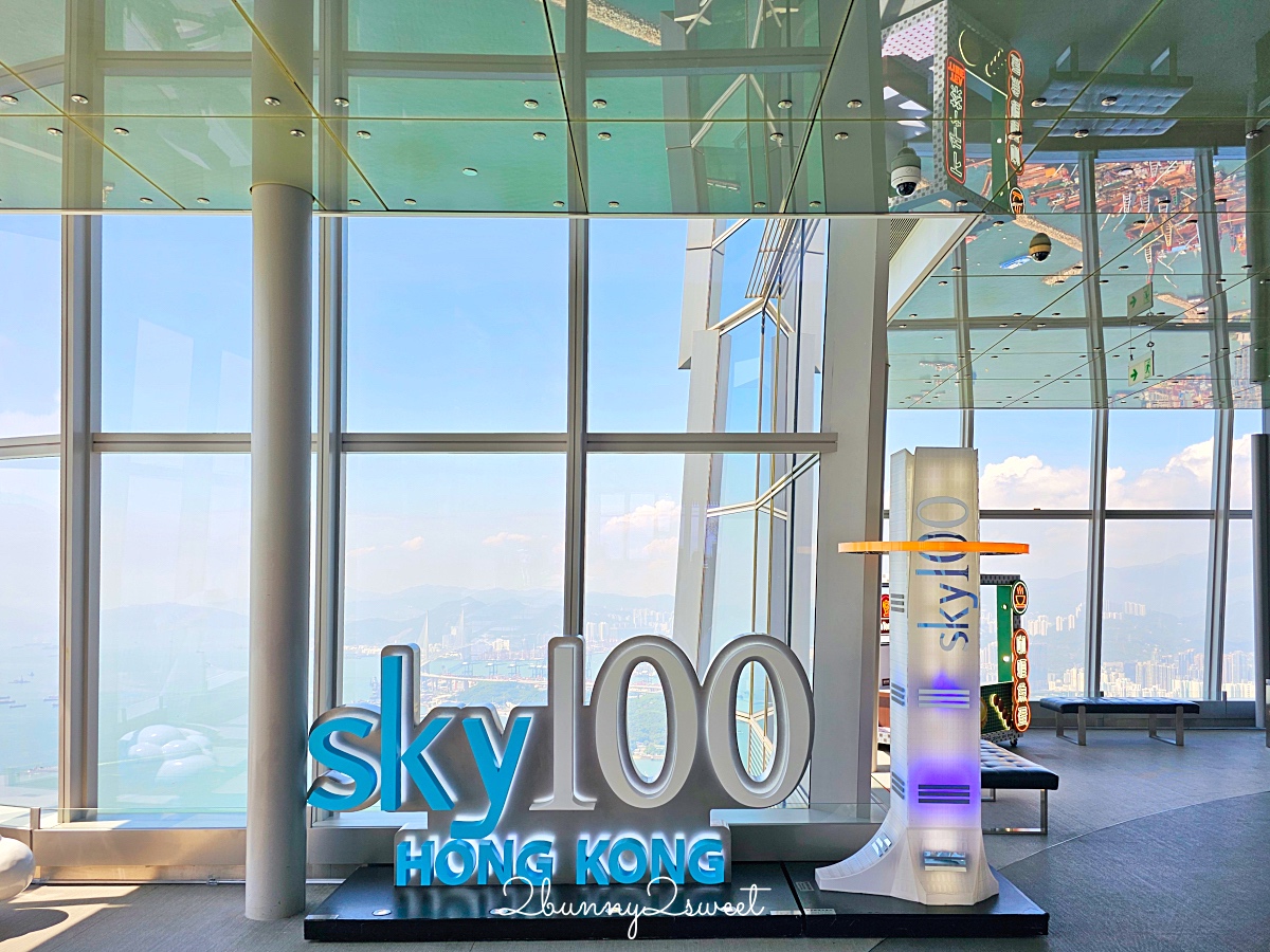 香港景點「天際100香港觀景台」最高地標建築 SKY100 百萬夜景，Café 100 貴婦下午茶 @兔兒毛毛姊妹花