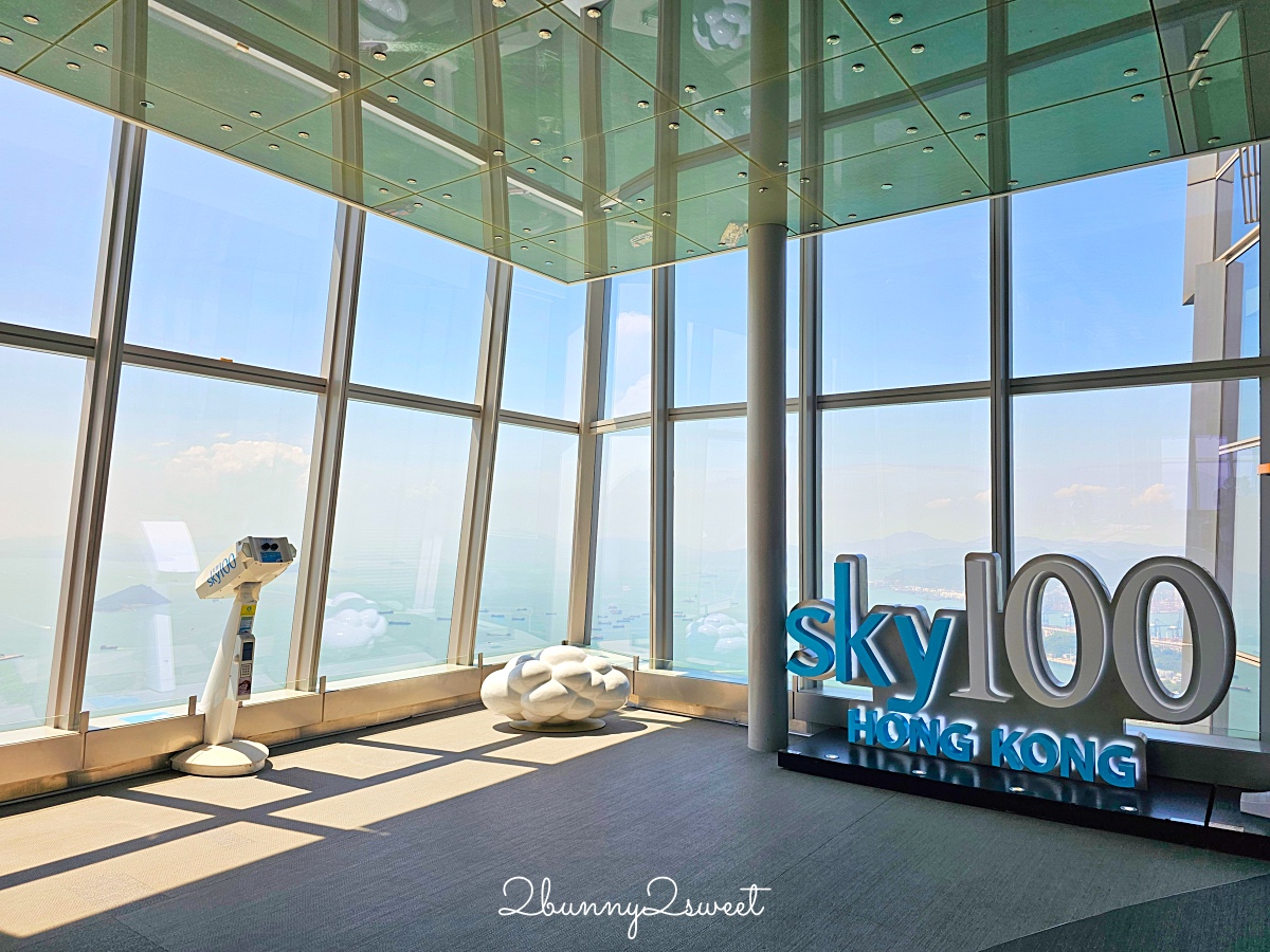 香港景點「天際100香港觀景台」最高地標建築 SKY100 百萬夜景，Café 100 貴婦下午茶 @兔兒毛毛姊妹花