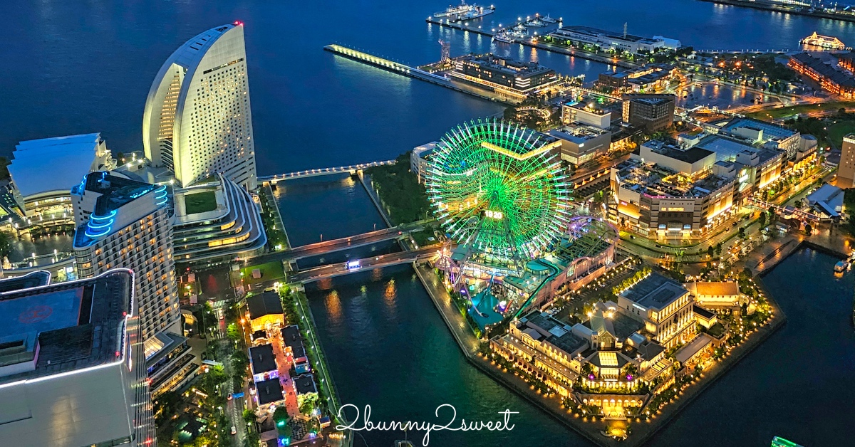 橫濱景點「橫濱地標大廈觀景台」Sky Garden 空中花園絕美百外夜景、摩天輪燈光秀 @兔兒毛毛姊妹花