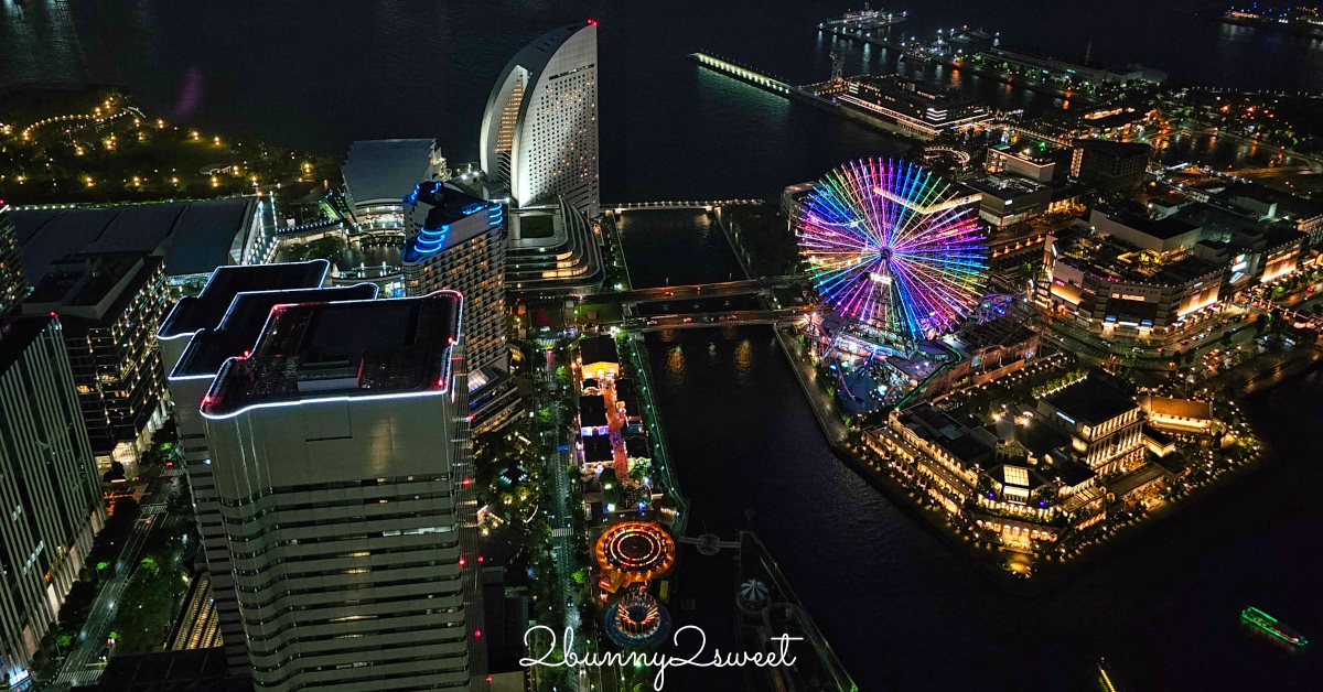 橫濱景點「橫濱地標大廈觀景台」Sky Garden 空中花園絕美百外夜景、摩天輪燈光秀 @兔兒毛毛姊妹花