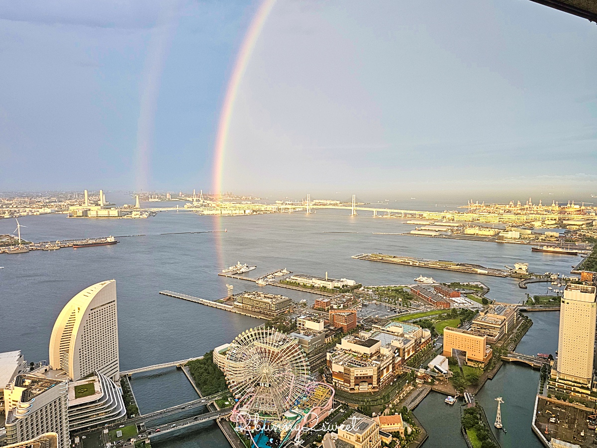 橫濱景點「橫濱地標大廈觀景台」Sky Garden 空中花園絕美百外夜景、摩天輪燈光秀 @兔兒毛毛姊妹花