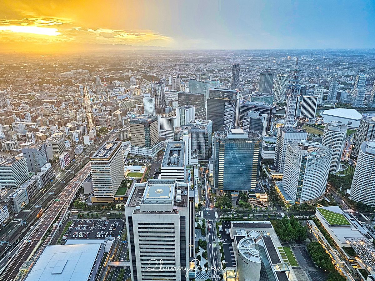 橫濱景點「橫濱地標大廈觀景台」Sky Garden 空中花園絕美百外夜景、摩天輪燈光秀 @兔兒毛毛姊妹花