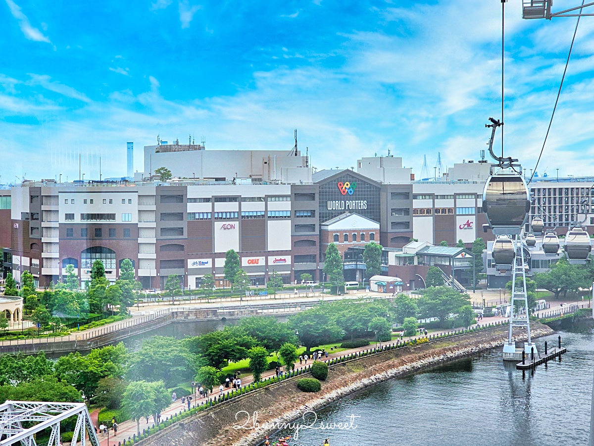 橫濱景點「橫濱空中纜車」櫻木町直達紅磚倉庫最佳交通方式，空中欣賞橫濱港美景 @兔兒毛毛姊妹花