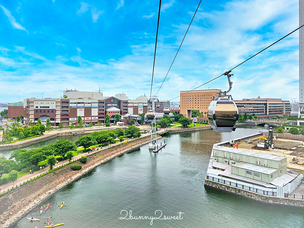 橫濱景點「橫濱空中纜車」櫻木町直達紅磚倉庫最佳交通方式，空中欣賞橫濱港美景 @兔兒毛毛姊妹花