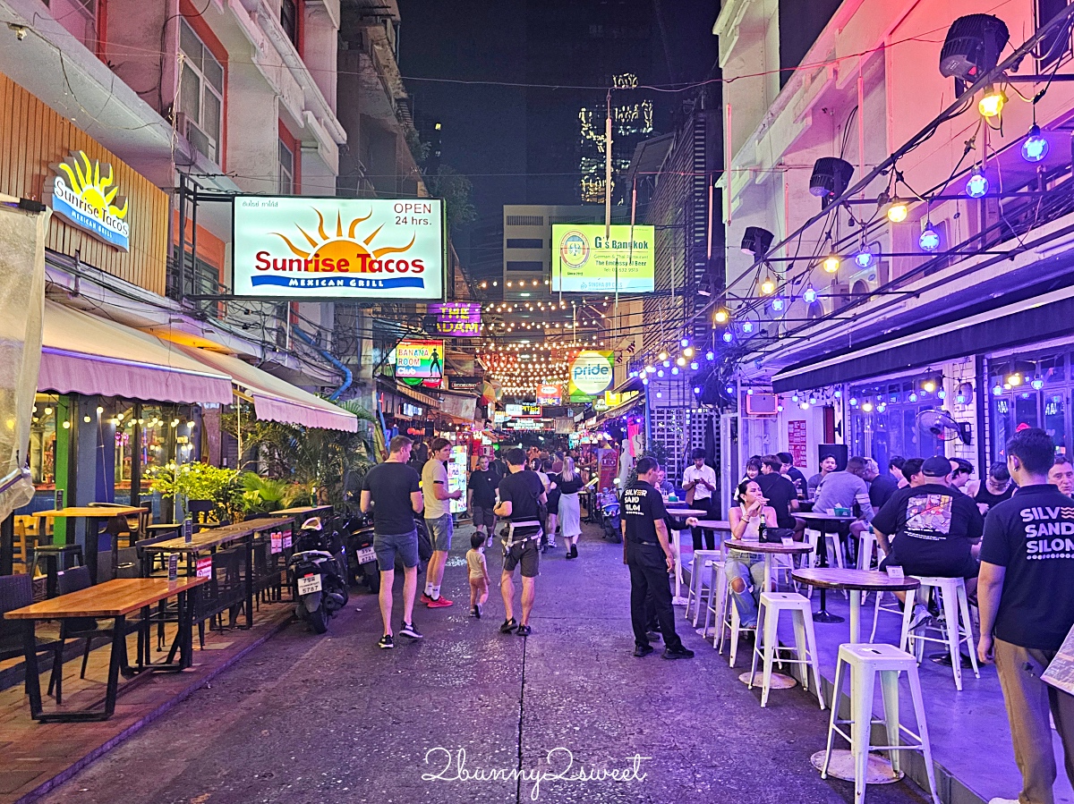 泰國曼谷「帕蓬夜市」BTS Sala Daeng 出站就到，越夜越熱鬧的辣妹夜市、夜店一條街 @兔兒毛毛姊妹花