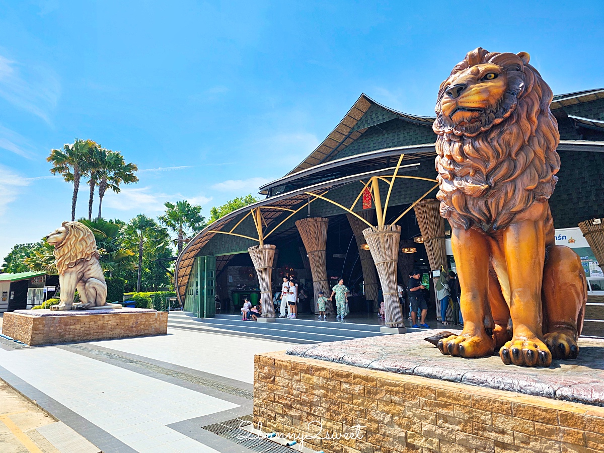 泰國大城景點「大城動物園」吉普車長頸鹿合照，還能牽獅子老虎的 Sriayuthaya Lion Park @兔兒毛毛姊妹花