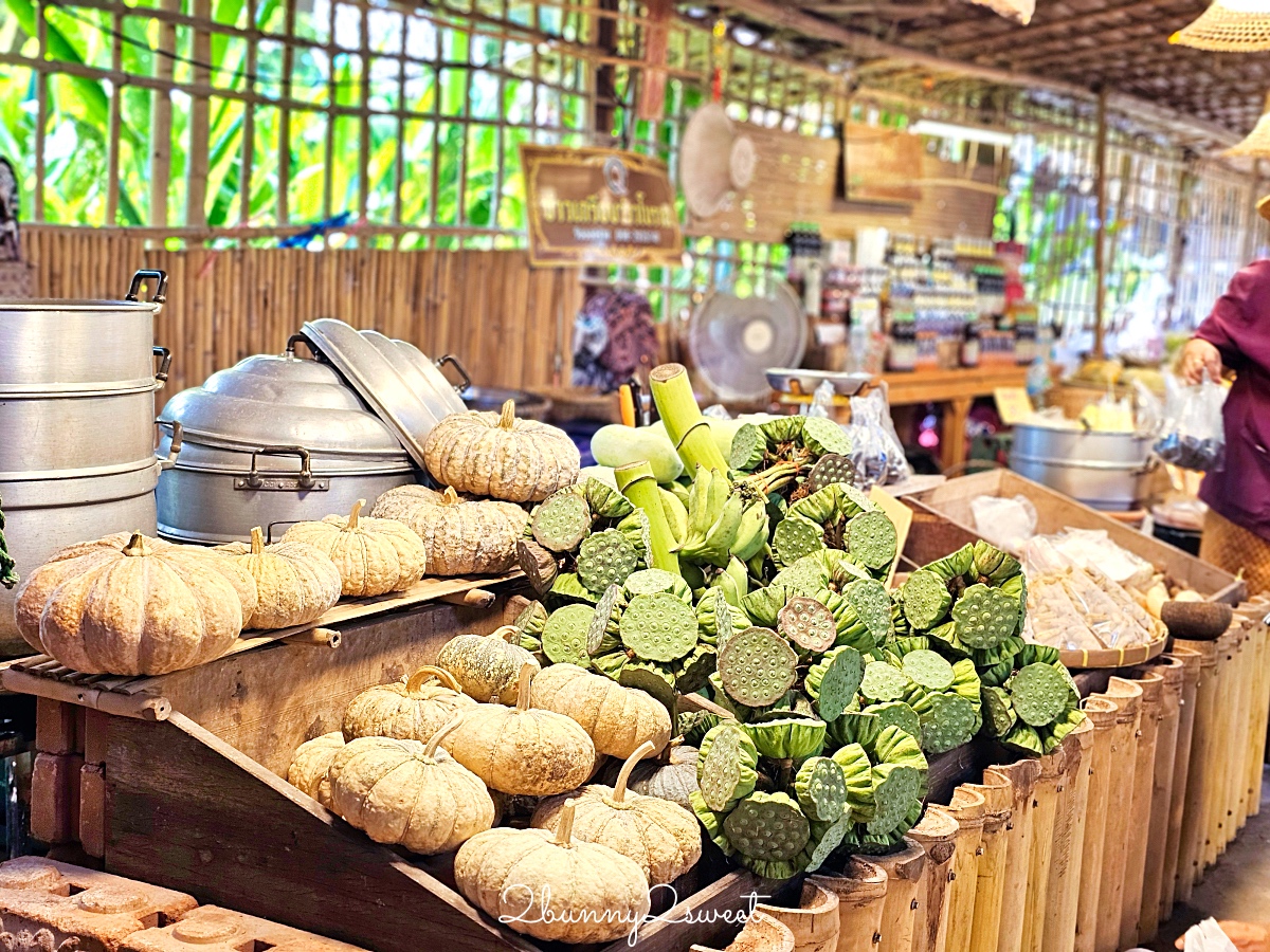 泰國大城景點「彎腰市集」歡樂有人情味的可愛市集，品嚐大城王朝宮廷甜點、在地小吃 @兔兒毛毛姊妹花