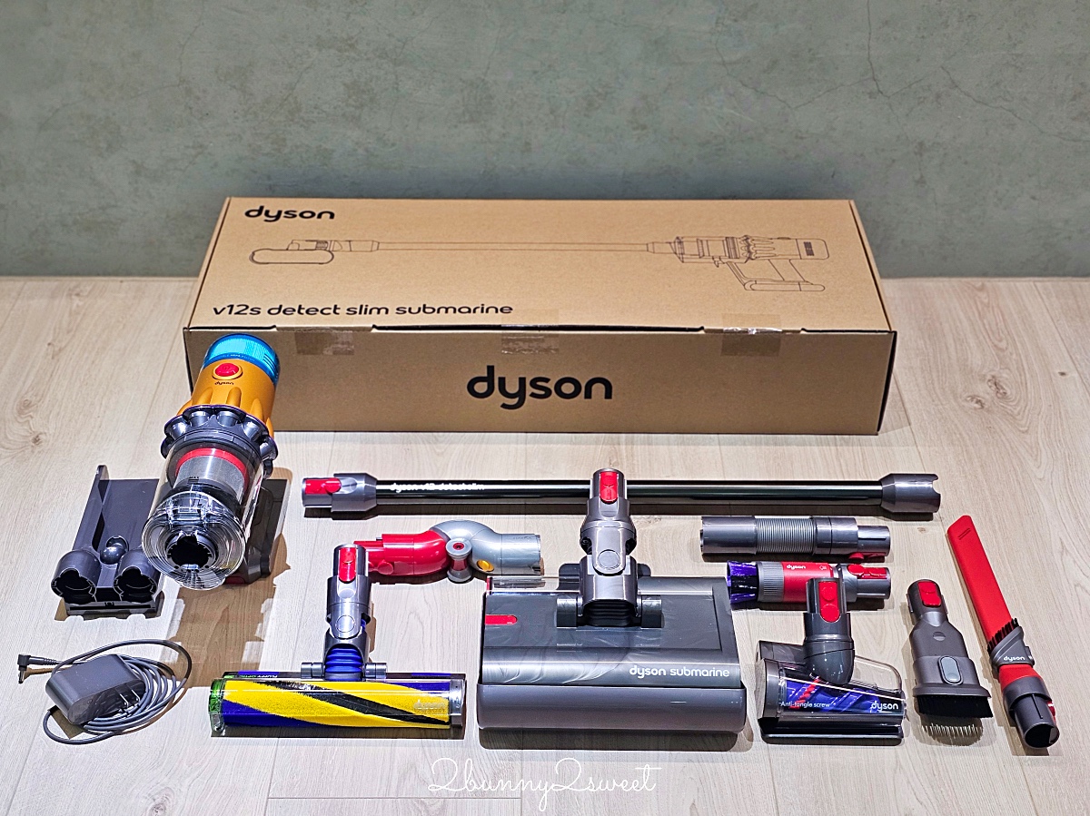 居家清潔家電推薦 Dyson V12s Detect Slim Submarine™ 乾濕全能洗地吸塵器快速清潔地板，Dyson 強效極靜甲醛偵測空氣清淨機給我乾淨好空氣 @兔兒毛毛姊妹花
