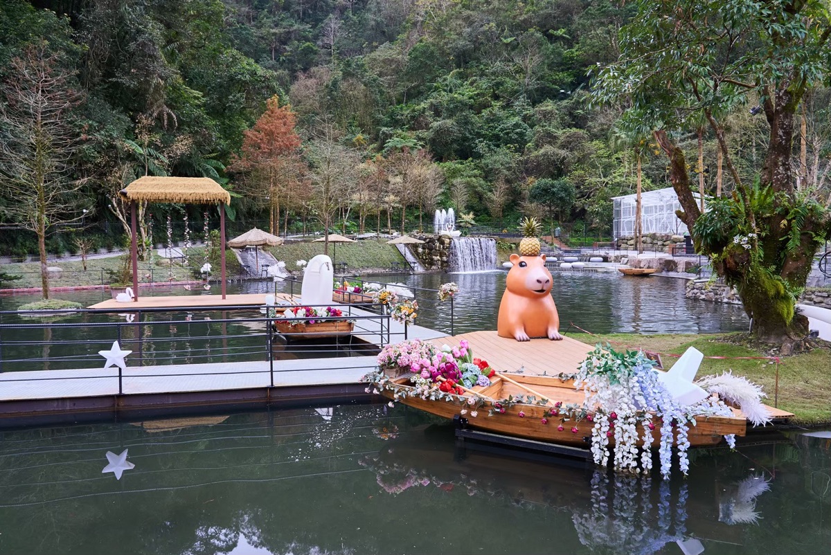 宜蘭景點「鳳梨屋水上莊園」水上鞦韆、湖畔咖啡、鳳梨泳池，也有豪華露營、度假小屋 @兔兒毛毛姊妹花