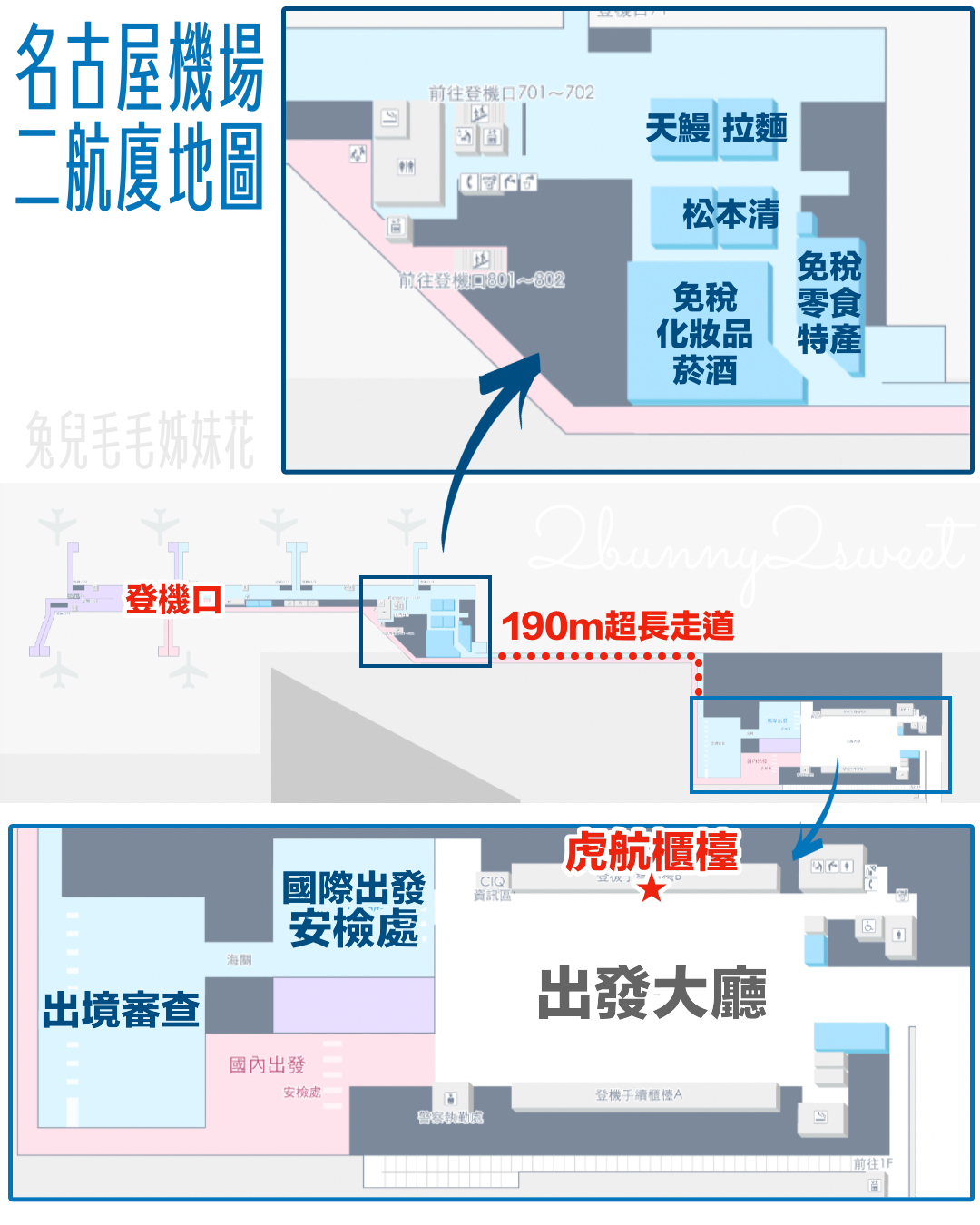 名古屋中部國際機場第二航廈必吃必逛攻略～搭虎航聯航回台一樣有免稅店可以買伴手禮!! @兔兒毛毛姊妹花