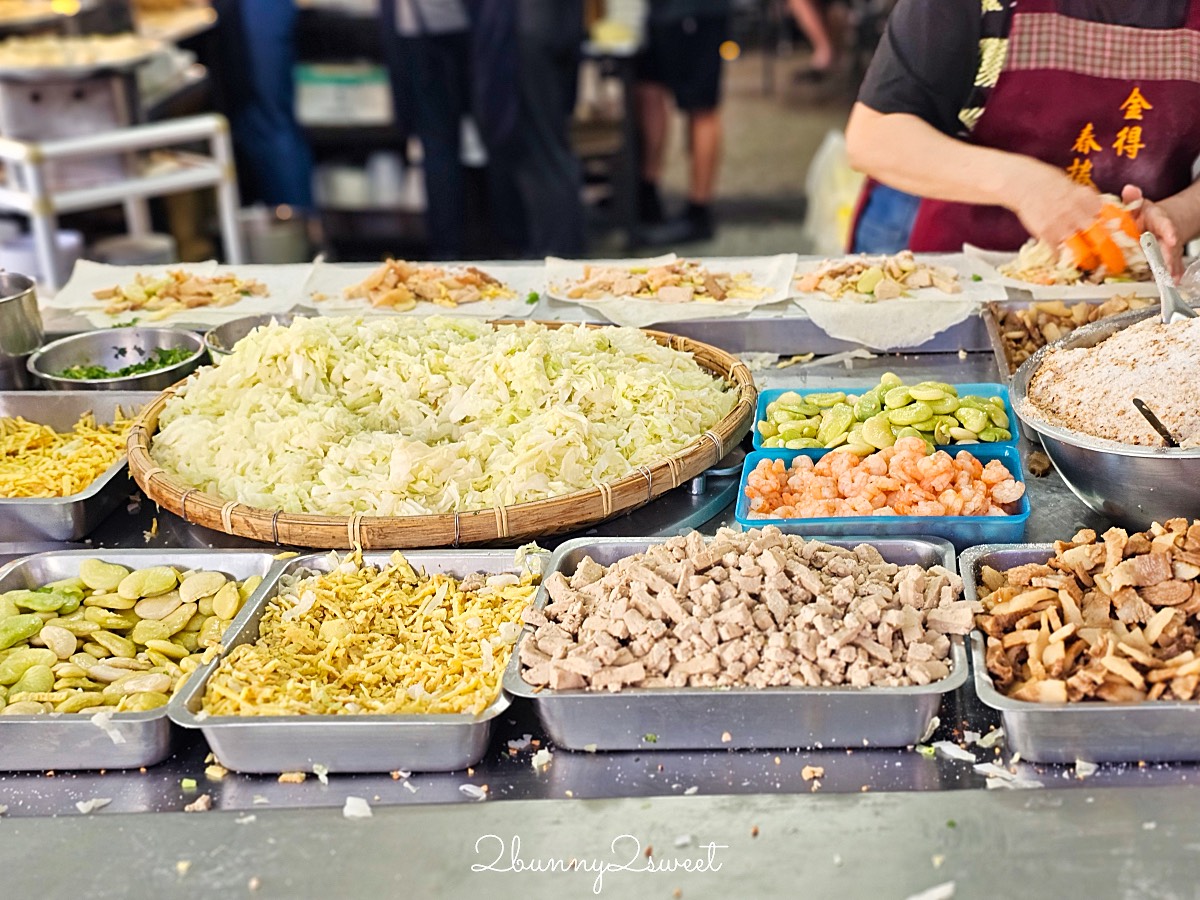 台南美食「金得春捲」國華街永樂市場必吃現包潤餅捲，9種配料好澎湃，8種甜度任選 @兔兒毛毛姊妹花
