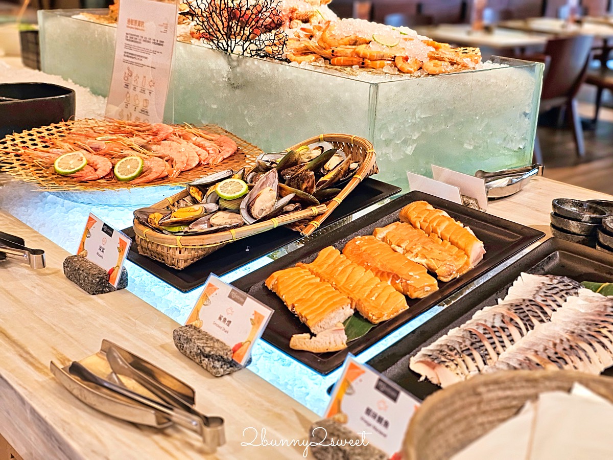 台北吃到飽「台北國泰萬怡酒店MJ Kitchen自助餐廳」免千元 buffet 無限吃生食級天使紅蝦、雪蟹 @兔兒毛毛姊妹花