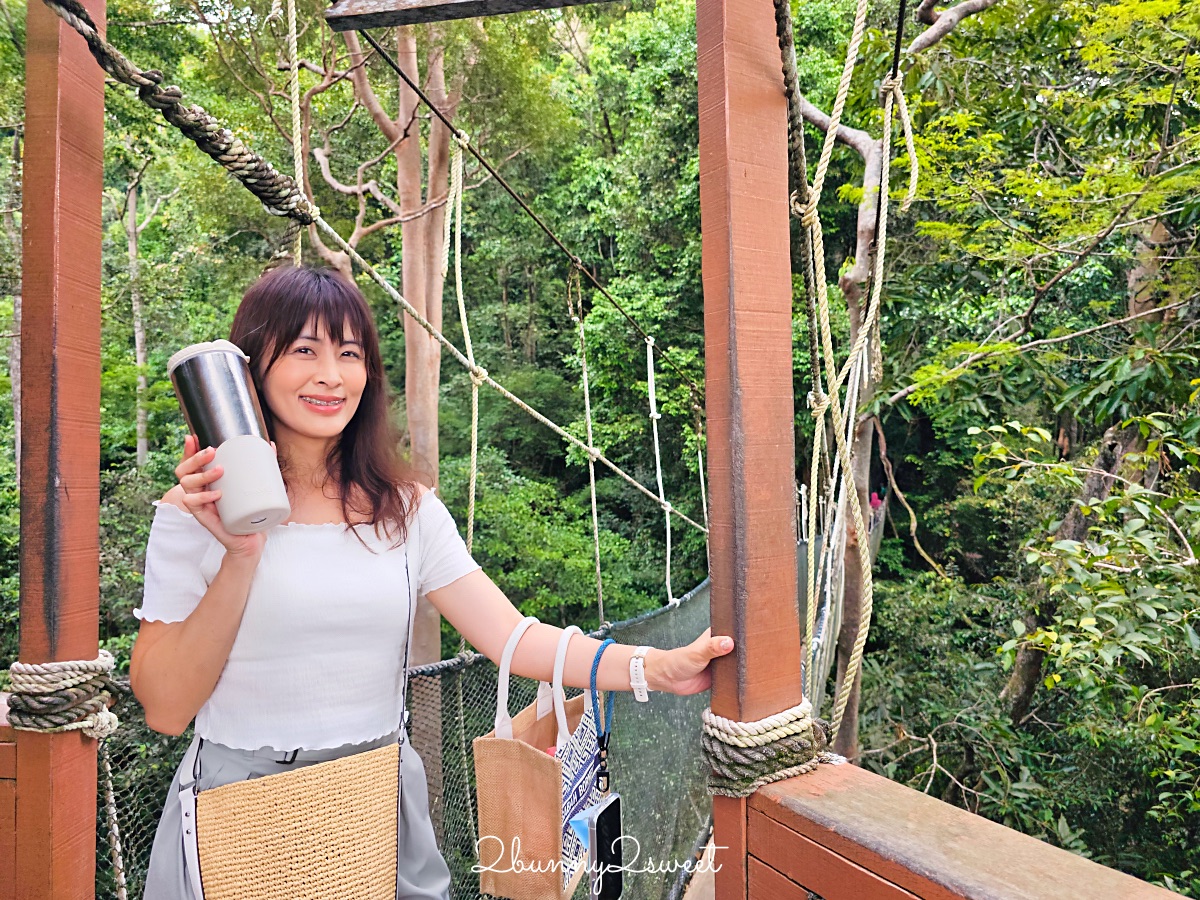 沙巴景點【波令溫泉 Poring Hot Spring】樹冠步道～從13層樓高樹頂吊橋看熱帶雨林 @兔兒毛毛姊妹花