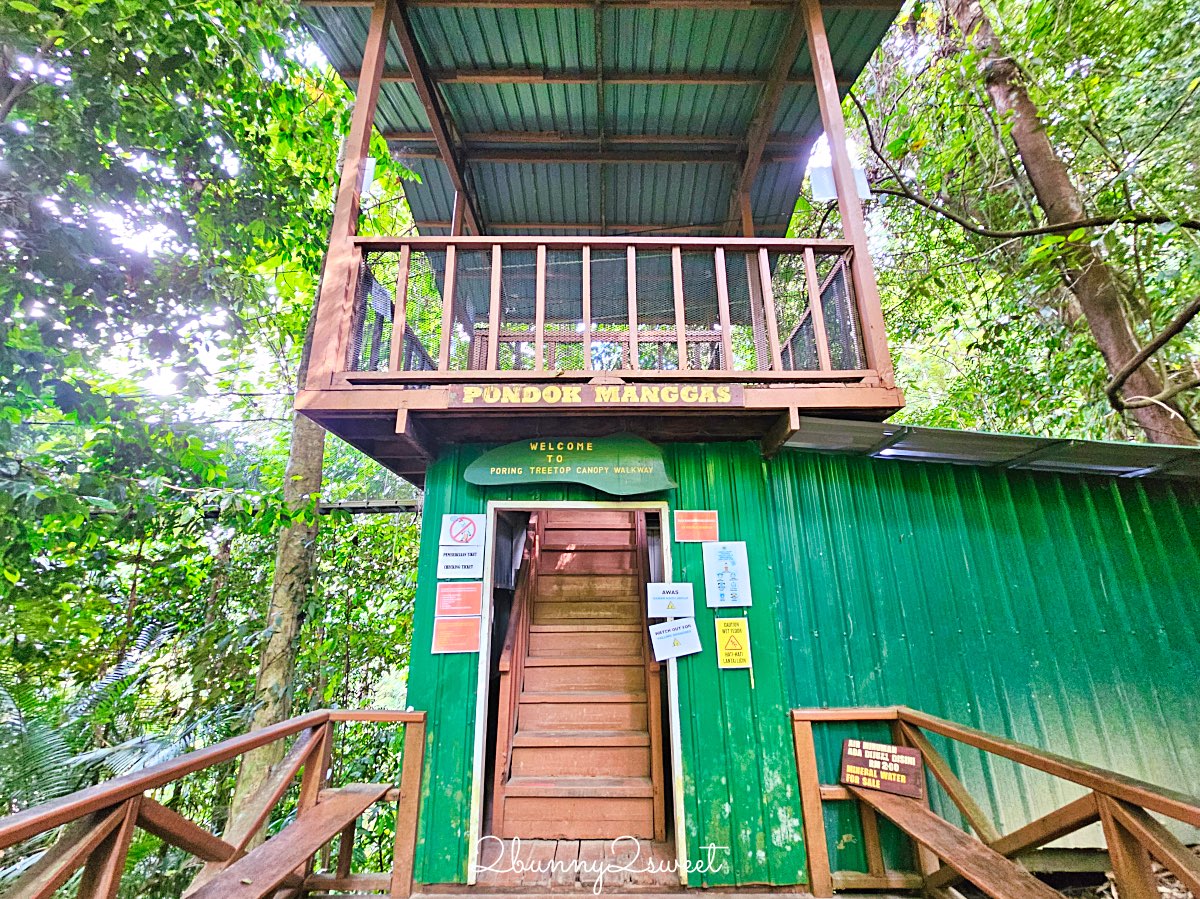 沙巴景點【波令溫泉 Poring Hot Spring】樹冠步道～從13層樓高樹頂吊橋看熱帶雨林 @兔兒毛毛姊妹花