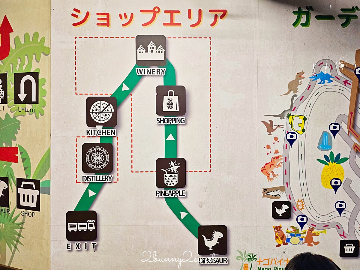 沖繩【名護鳳梨園】搭乘鳳梨車穿梭熱帶果園、恐龍園，必逛鳳梨主題樂園 @兔兒毛毛姊妹花