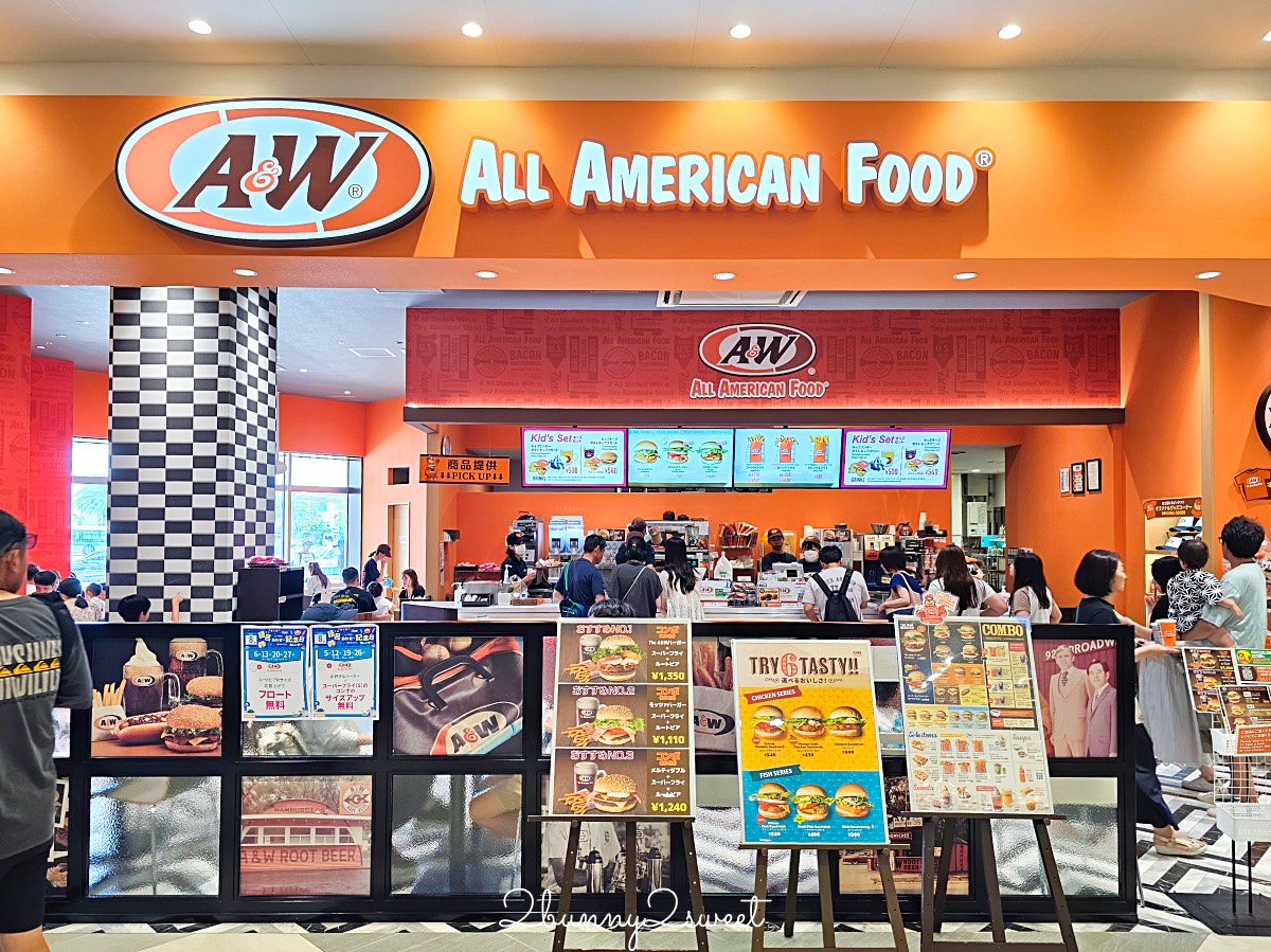 沖繩必吃【A&W】沖繩限定速食品牌，人氣NO.1漢堡、螺旋薯條、沙士必點攻略 @兔兒毛毛姊妹花