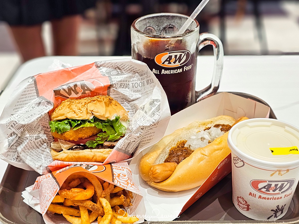 沖繩必吃【A&W】沖繩限定速食品牌，人氣NO.1漢堡、螺旋薯條、沙士必點攻略 @兔兒毛毛姊妹花
