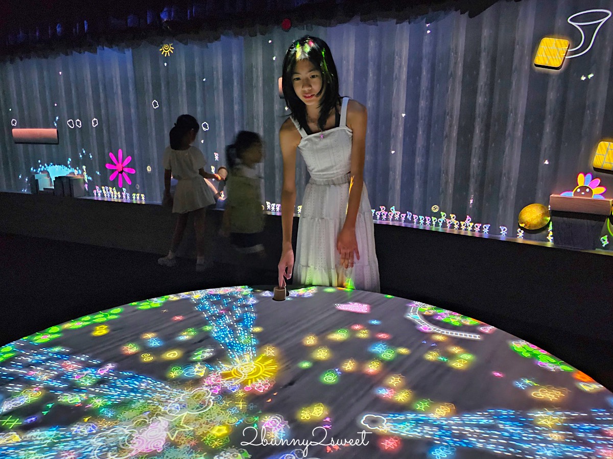 【沖繩 teamLab 未來園】沉浸式光影藝術親子樂園、雨天也能玩的室內景點 @兔兒毛毛姊妹花