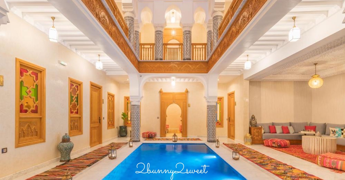 摩洛哥住宿【Riad Atlas Palace & Spa】馬拉喀什老城中心的摩洛哥庭院式旅宿奢華體驗 @兔兒毛毛姊妹花