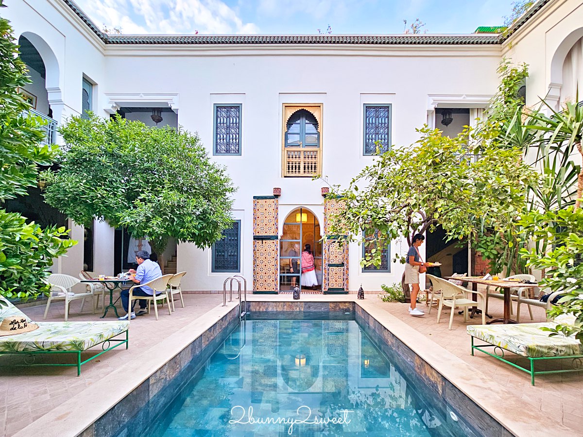 摩洛哥住宿【Riad Les Remparts de La Kasbah】馬拉喀什老城區絕美花園傳統庭院旅館 @兔兒毛毛姊妹花