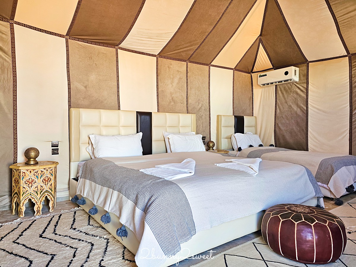 摩洛哥【撒哈拉魔力奢華帳篷營區 Sahara magic Luxury Camp】獨立衛浴、冷暖氣豪華沙漠帳篷開箱 @兔兒毛毛姊妹花