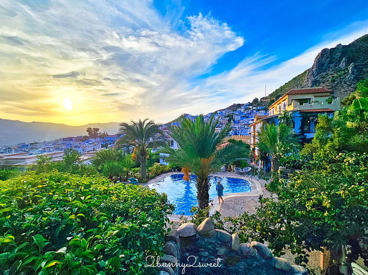 摩洛哥住宿【Dar Echchaouen Maison d’h&ocirc;tes & Riad】舍夫沙萬藍色山城裡最美泳池飯店 @兔兒毛毛姊妹花