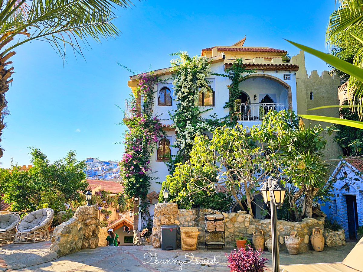 摩洛哥住宿【Dar Echchaouen Maison d’h&ocirc;tes & Riad】舍夫沙萬藍色山城裡最美泳池飯店 @兔兒毛毛姊妹花