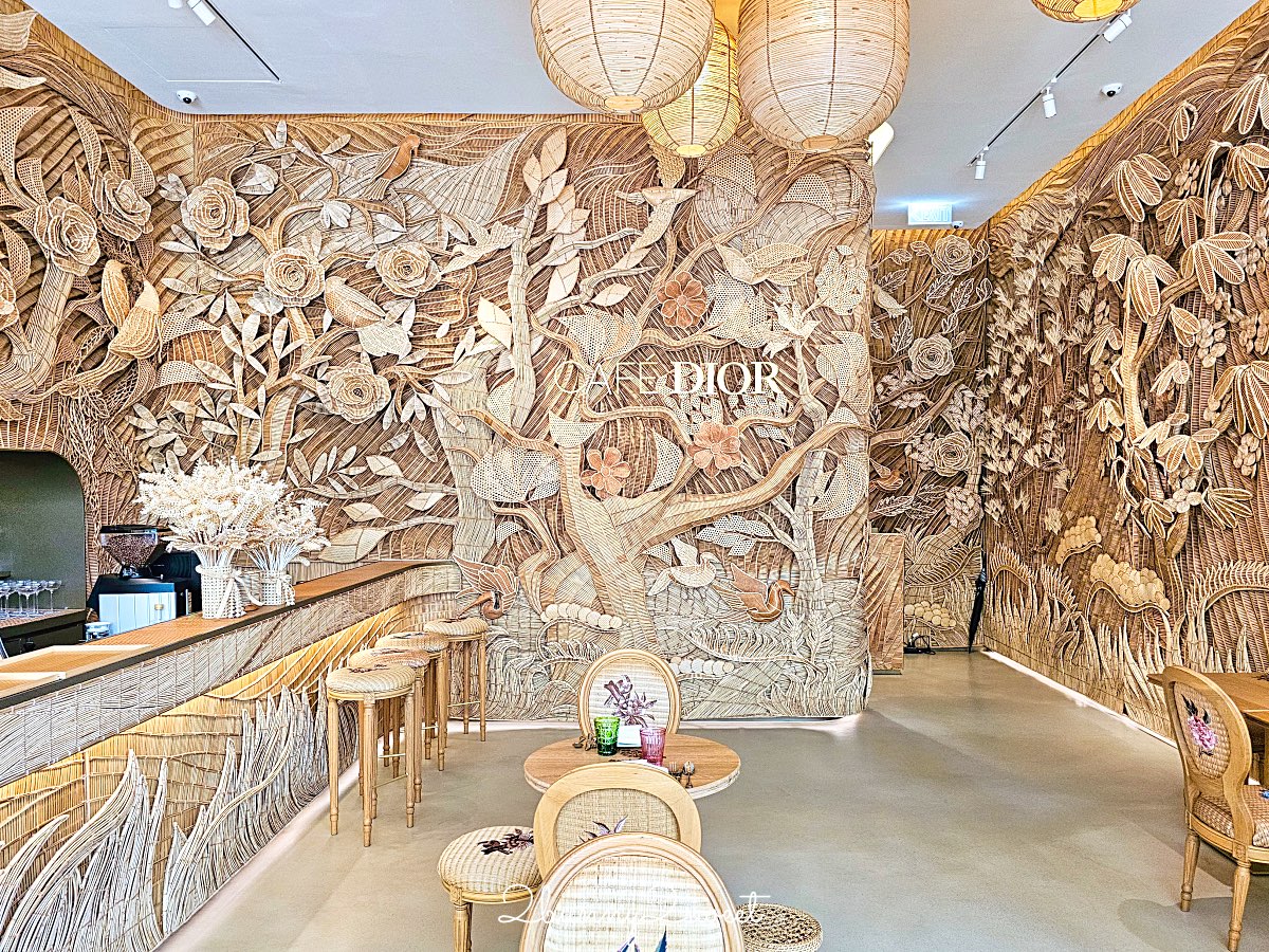 曼谷迪奧咖啡【Dior Gold House & Caf&eacute; Dior】夢幻藤編咖啡廳必點餐點與訂位攻略 @兔兒毛毛姊妹花